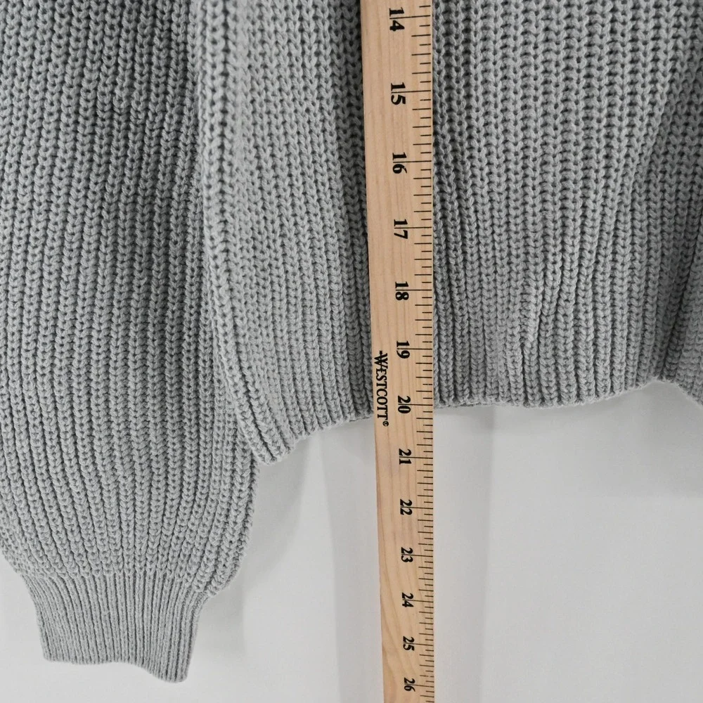 BP Shaker Stitch Crewneck Sweater Womens Size XS Grey Cotton Nordstrom Cozy Chic